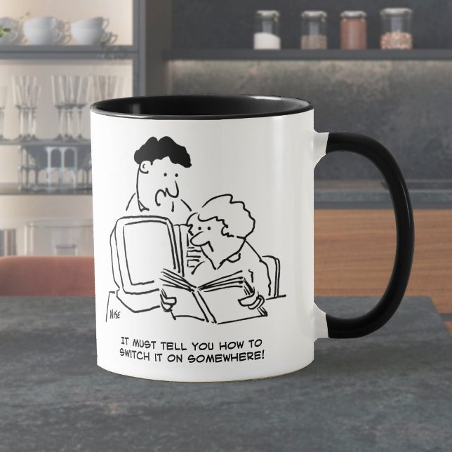 Taza Buscando Cómo Encender el Ordenador (Subido por el creador)