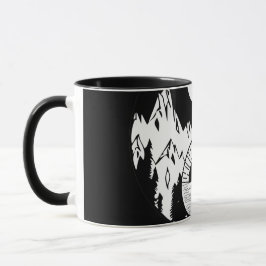 Taza Buscar equilibrio Zen Yin Yang blanco negro