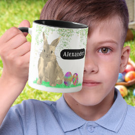 Taza Búsqueda de huevos personalizada con nombre de con