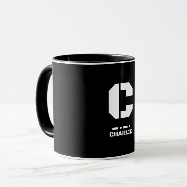 Taza C (Charlie) Código de Alfabeto Fonético y Morse de (Anverso izquierdo)