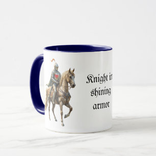 Taza Caballero divertido romántico con armadura brillan