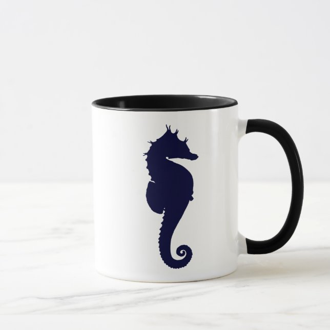 Taza Caballito de mar azul oscuro (Derecha)