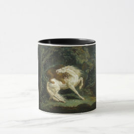 Taza Caballo atacado por un león