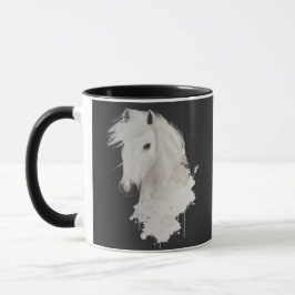 TAZA CABALLO BLANCO CON FONDO NEGRO