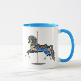 Taza Caballo de carrusel negro