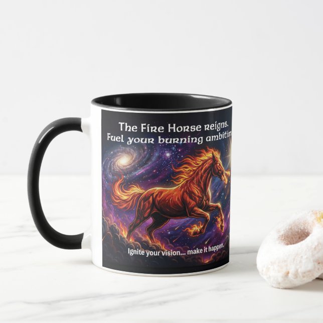Taza Caballo de Fuego "Ambición Ardiente" (Con donut)