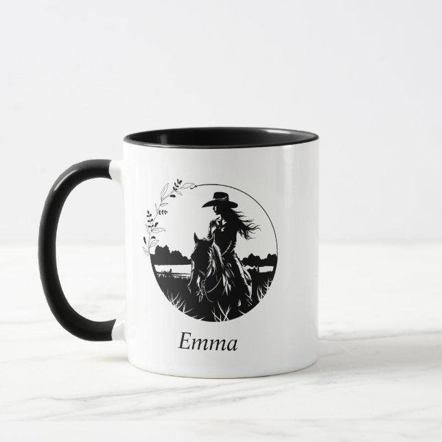 Taza Caballo de gallina en el país, blanco occidental y (Izquierda)