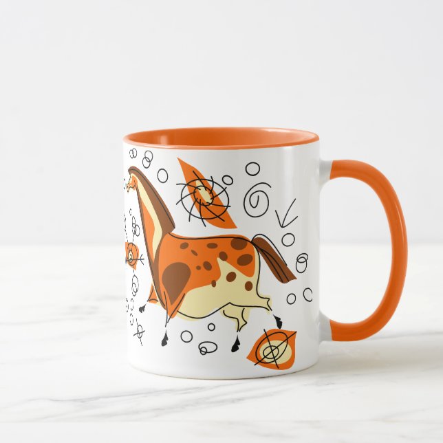 Taza Caballo de la pintura de cuevas con Entoptics (Derecha)