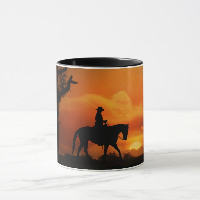 Taza Caballo de placer occidental y jinete (Centro)