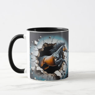 Taza "Caballo dinámico que se rompe a través de la pare
