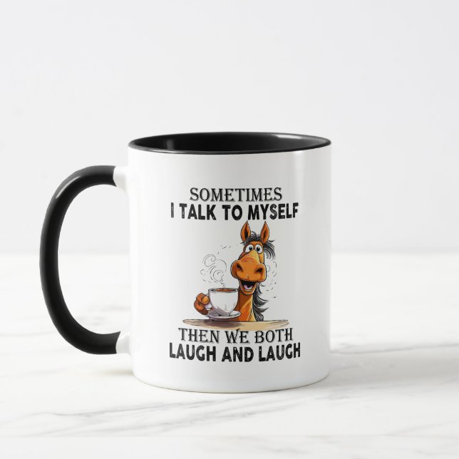 Taza Caballo divertido hablando conmigo mismo - los dos (Izquierda)