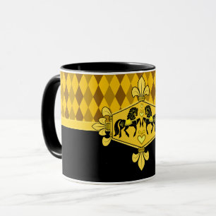 Taza Caballo folclórico frisón negro, Impresión de diam