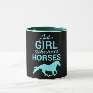 Taza Caballo Galopa Una Niña Que Ama Los Caballos