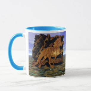 Taza Caballo islandés puesto en piedra