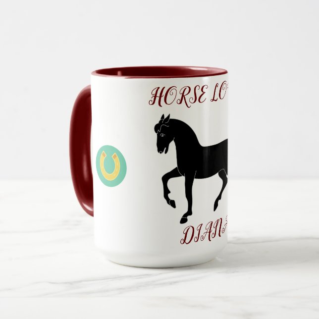 Taza Caballo Lover dos tonificantes con nombre personal (Anverso izquierdo)