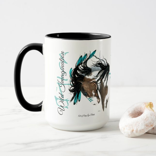 Taza Caballo majestuoso por la imaginación salvaje de (Con donut)