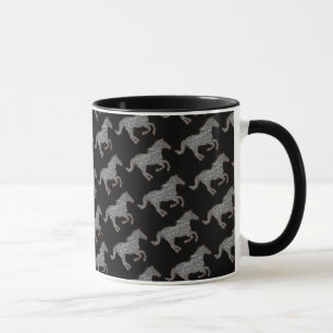 Taza caballo negro