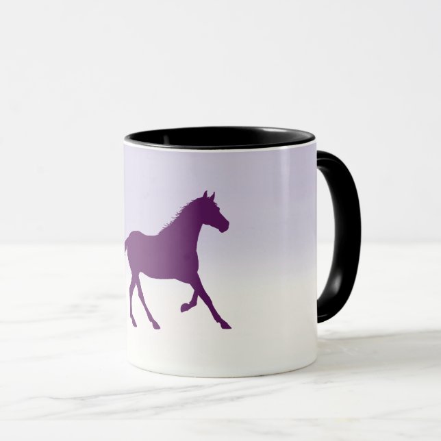 Taza Caballo púrpura en orémbre púrpura claro (Anverso derecho)