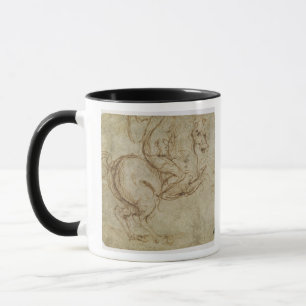 Taza Caballo y caballeros (pluma y tinta en el papel)