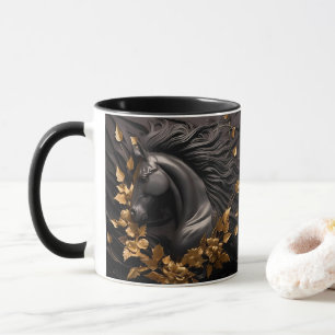 Taza Caballo y flores, regalo ecuestre, equitación