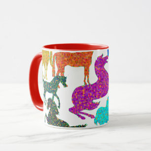 Taza Caballos arco iris - "¡Tonto por caballos!"