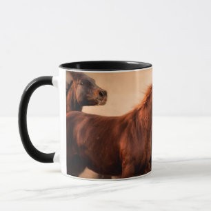 Taza Caballos corriendo, desenfoque y crines voladoras