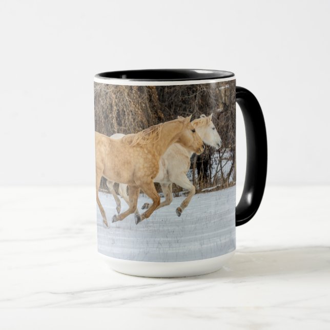 Taza Caballos corriendo en nieve (Anverso derecho)