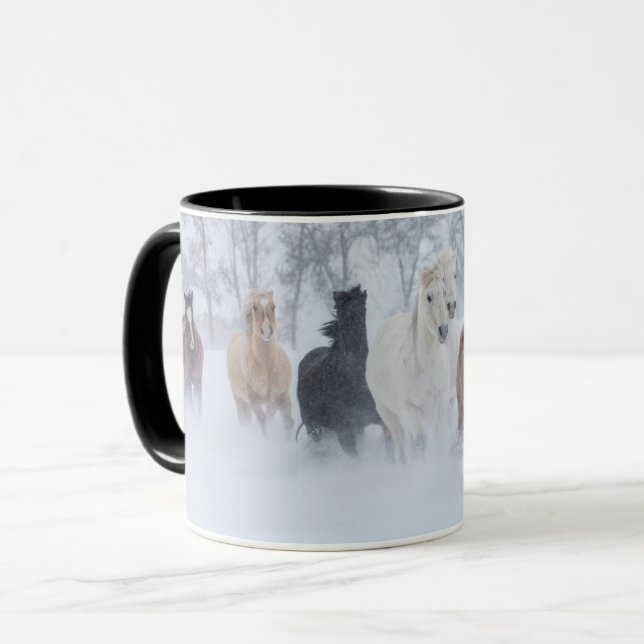 Taza Caballos corriendo por la nieve (Anverso izquierdo)