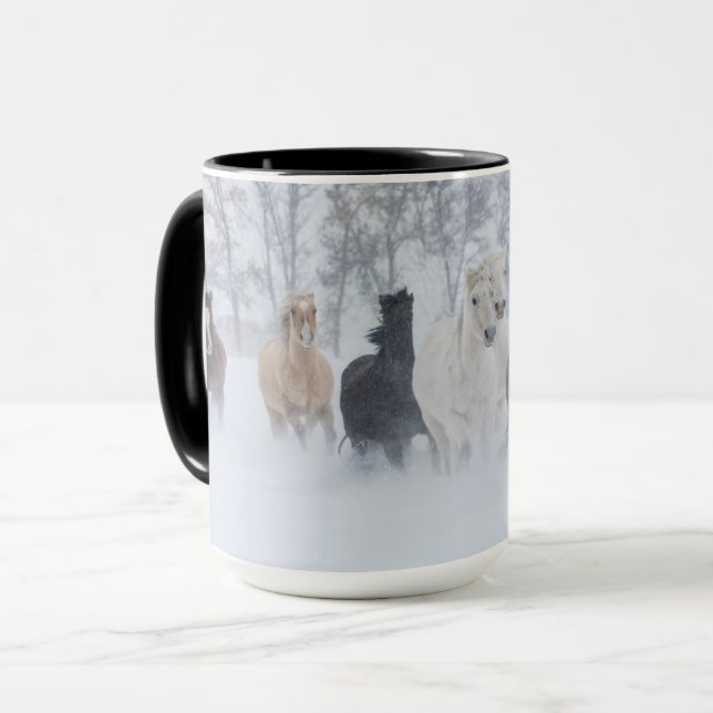 Taza Caballos corriendo por la nieve (Anverso izquierdo)