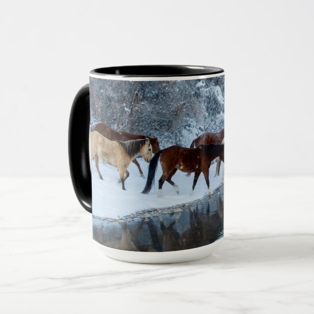 Taza Caballos cruzando el arroyo (Anverso izquierdo)