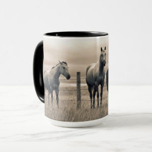 Taza Caballos Cuarto de Milla en la Pradera Canadiense