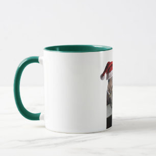 Taza Caballos de Navidad con sombreros de Papá Noel