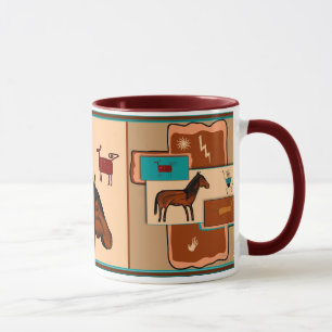 Taza Caballos del petroglifo