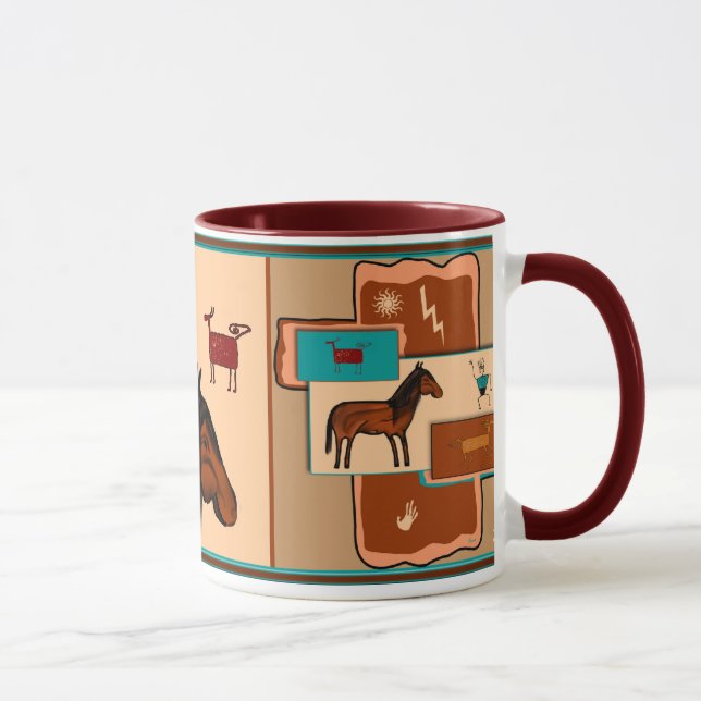 Taza Caballos del petroglifo (Derecha)