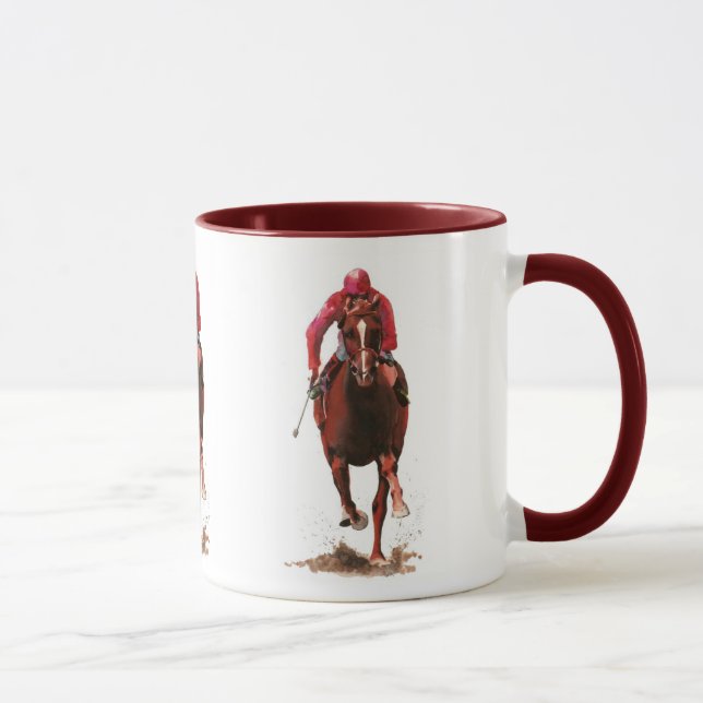 Taza caballos, jockey (Derecha)