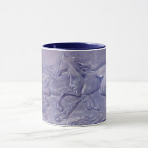 Taza - Caballos salvajes en azul