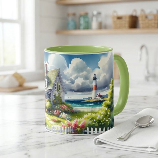 Taza Cabaña Con Vista Al Faro (Cottage With View Of The Lighthouse Mug A)