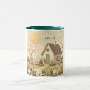 Taza Cabaña de campo floral/primavera