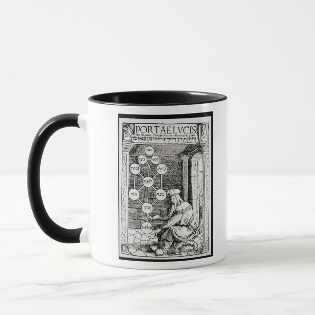 Taza Cabbalist judío que lleva a cabo un sephiroth (Izquierda)