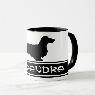 Taza Cabello largo de Dachshund - Silhouette 1