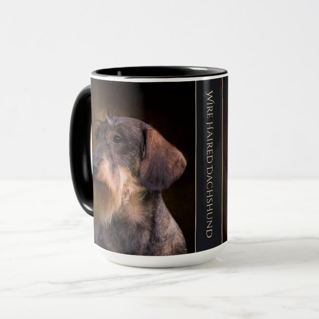 Taza cabelluda del Dachshund del alambre (Anverso izquierdo)