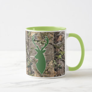 Taza Cabeza de los ciervos del verde del camo del