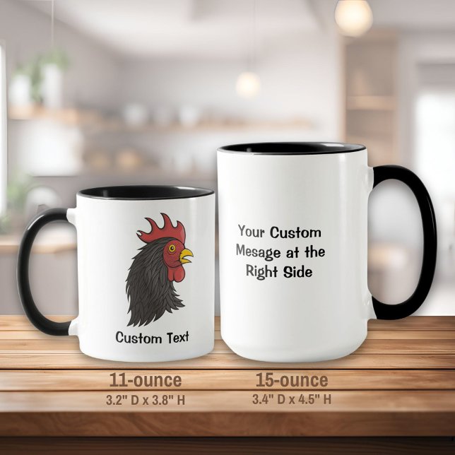 Taza Cabeza de Rooster Negro (Subido por el creador)