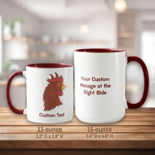 Taza Cabeza de Rooster Rojo