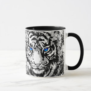 Taza Cabeza de tigre blanco - Café de ojos azules de ti