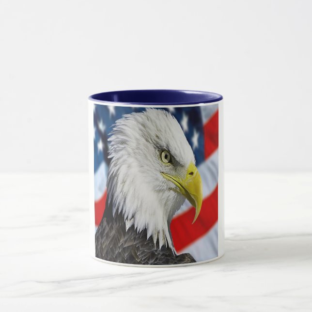 Taza Cabeza hermosa y una bandera americana 1 de Eagle (Centro)