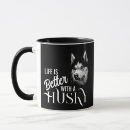 Taza Cabeza Retrato Siberian Husky Con Ojos Azules