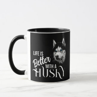 Taza Cabeza Retrato Siberian Husky Con Ojos Azules