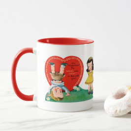 Taza Cabeza retro vintage sobre tacones San Valentín