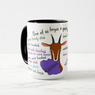 Taza Cabra, artista de escape, cabra toggenburg, cabras